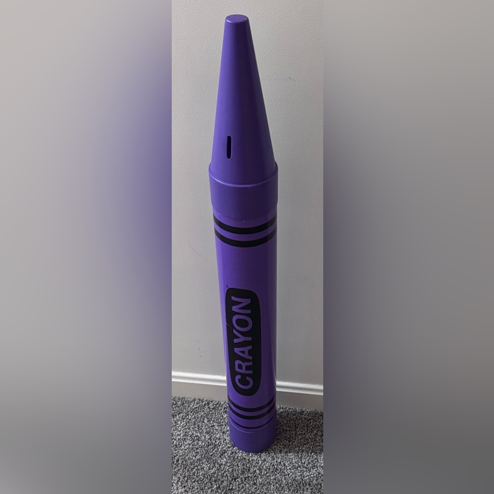 VintageLarge Purple Crayon Bank
